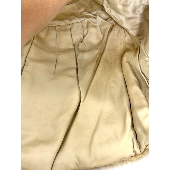 Women’s Mink Cape Vtg 1980s Blond S Shawl Collar Hook Closure Elbow Slits - Picture 14 of 17